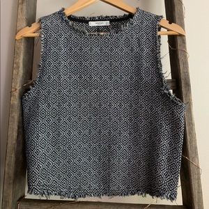 Textured blue crop top